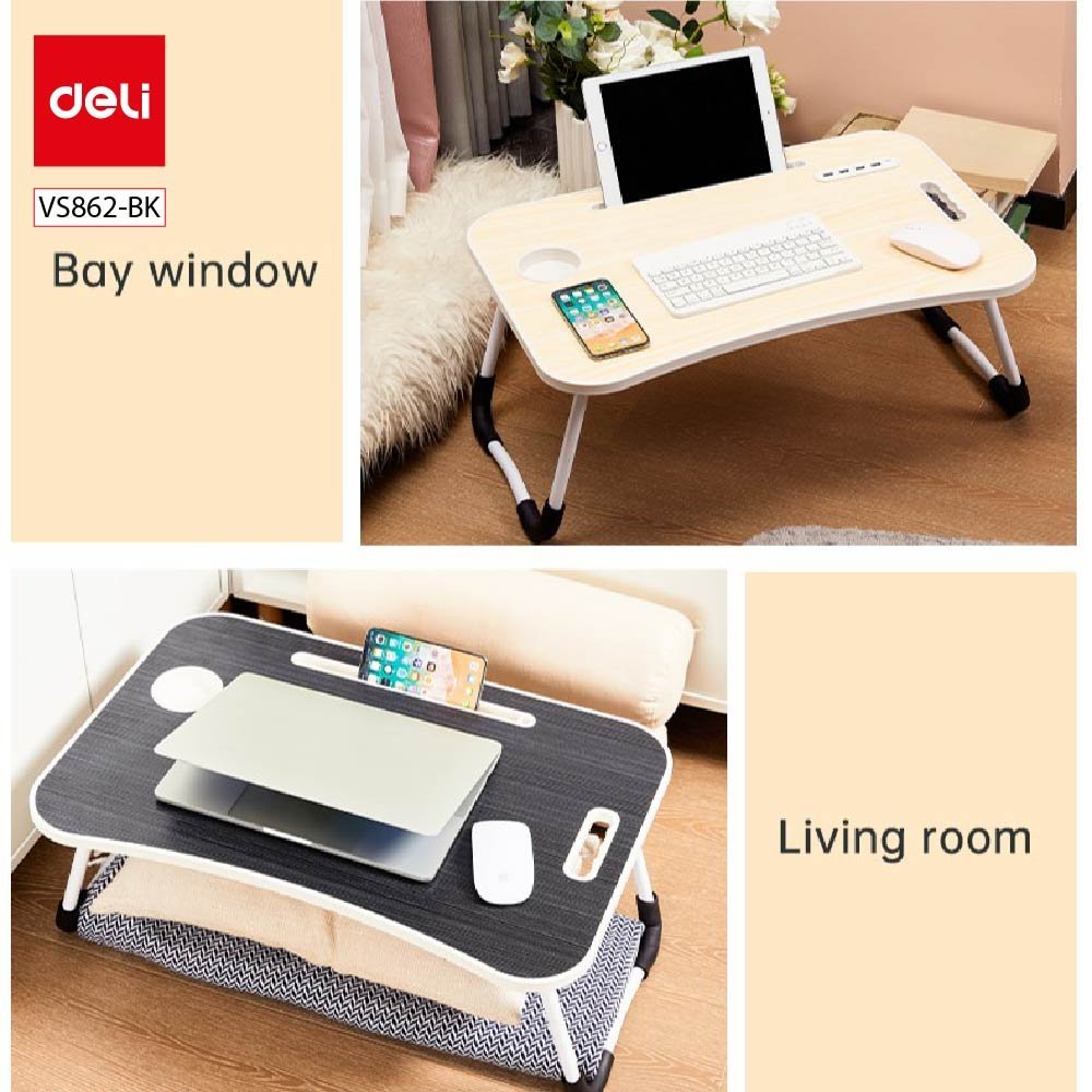 ديلي طاولة لابتوب قابلة للطي - 60*40*28 سم - أسود - VS862-BK