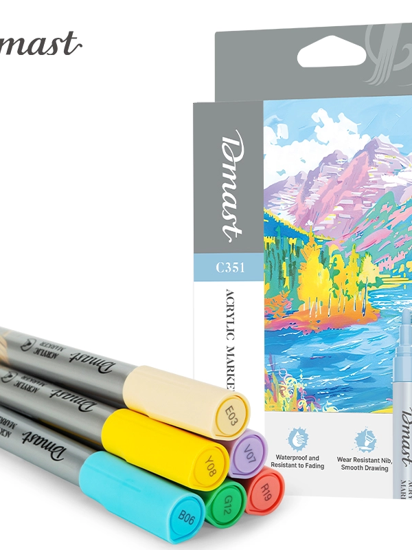 ديلي قلم اكريليك ألوان فاتحة - 2مم - 6 ألوان - EC351