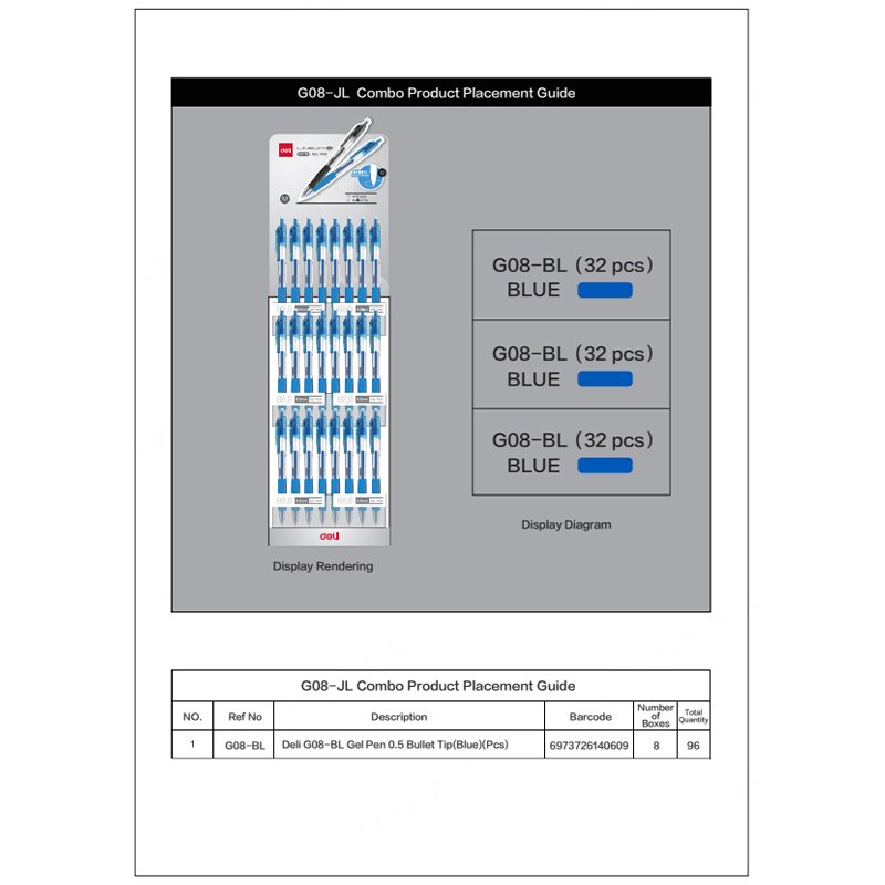 EG08-JL (2) ديلي ستاند أقلام حبر جل - 0.5مم - أزرق - EG08-JL