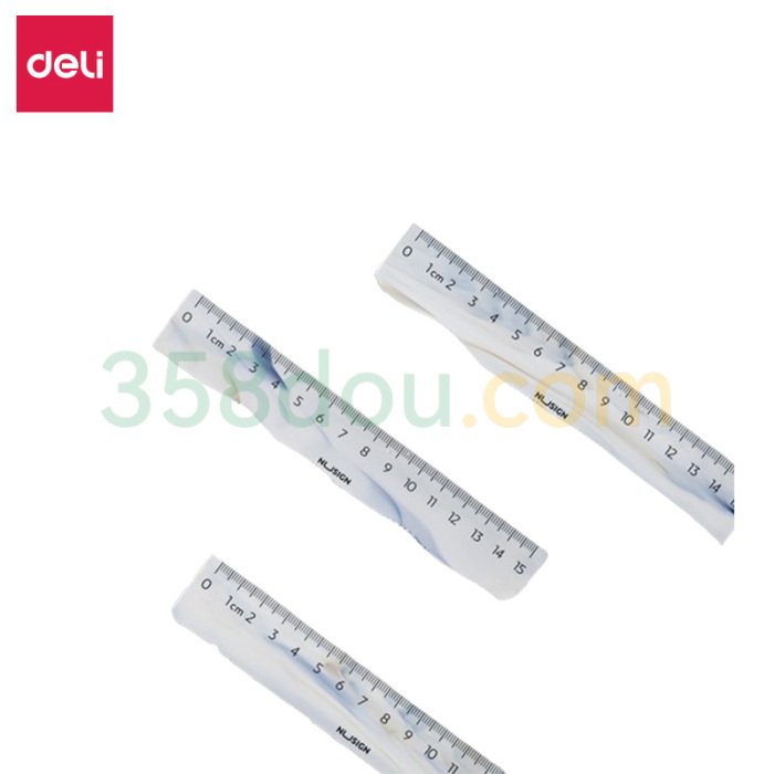 ديلي مسطرة بلاستيك - قياس 15 سم - أبيض/أسود/أخضر/خشبي - NS096C