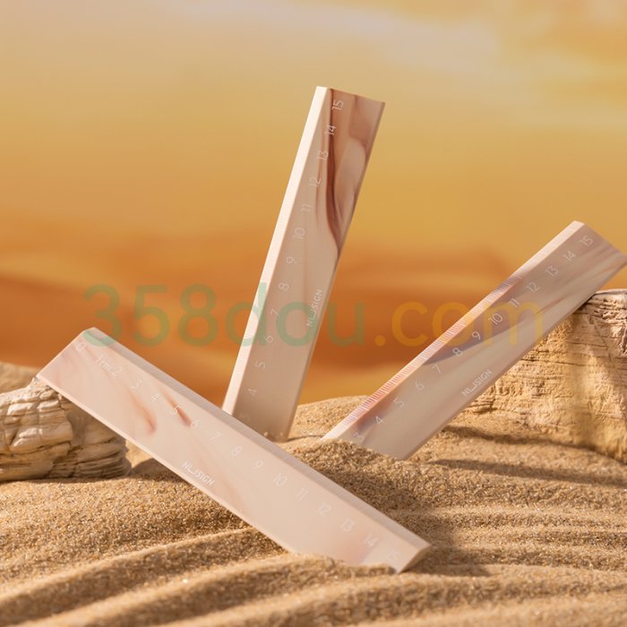 ديلي مسطرة بلاستيك - قياس 15 سم - أبيض/أسود/أخضر/خشبي - NS096C