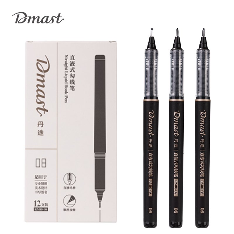 RM10-08 (6) ديلي قلم تحديد - رأس إبرة - أسود - RM10-08