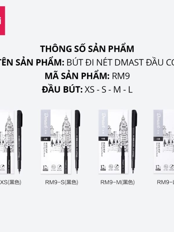 ديلي قلم تحديد - رأس فرشاة - أسود - RM9-S