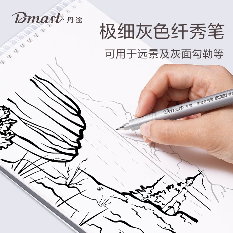 RM9-L (2) ديلي قلم تحديد - رأس فرشاة - أسود - RM9-L