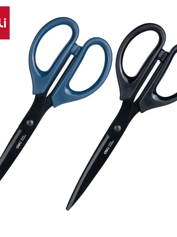 ديلي مقص معدن - مقبض بلاستيك مضغوط - طول 21 سم - بدن أسود - أسود،أزرق - E6010S