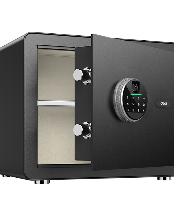 ديلي خزنة معدنية - حماية (أرقام + مفتاح + بصمة) - 9.5 كغ - 25*25*35 سم - أسود - ET630