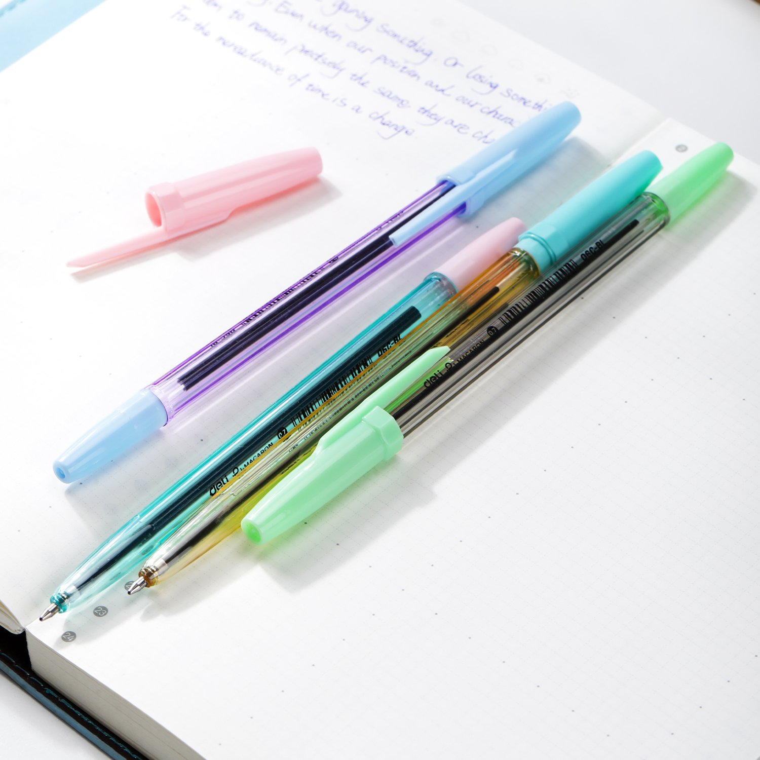 EQ6C-BL (3) ديلي قلم حبر جاف - بدن ملون 0.7mm - أزرق EQ6C-BL