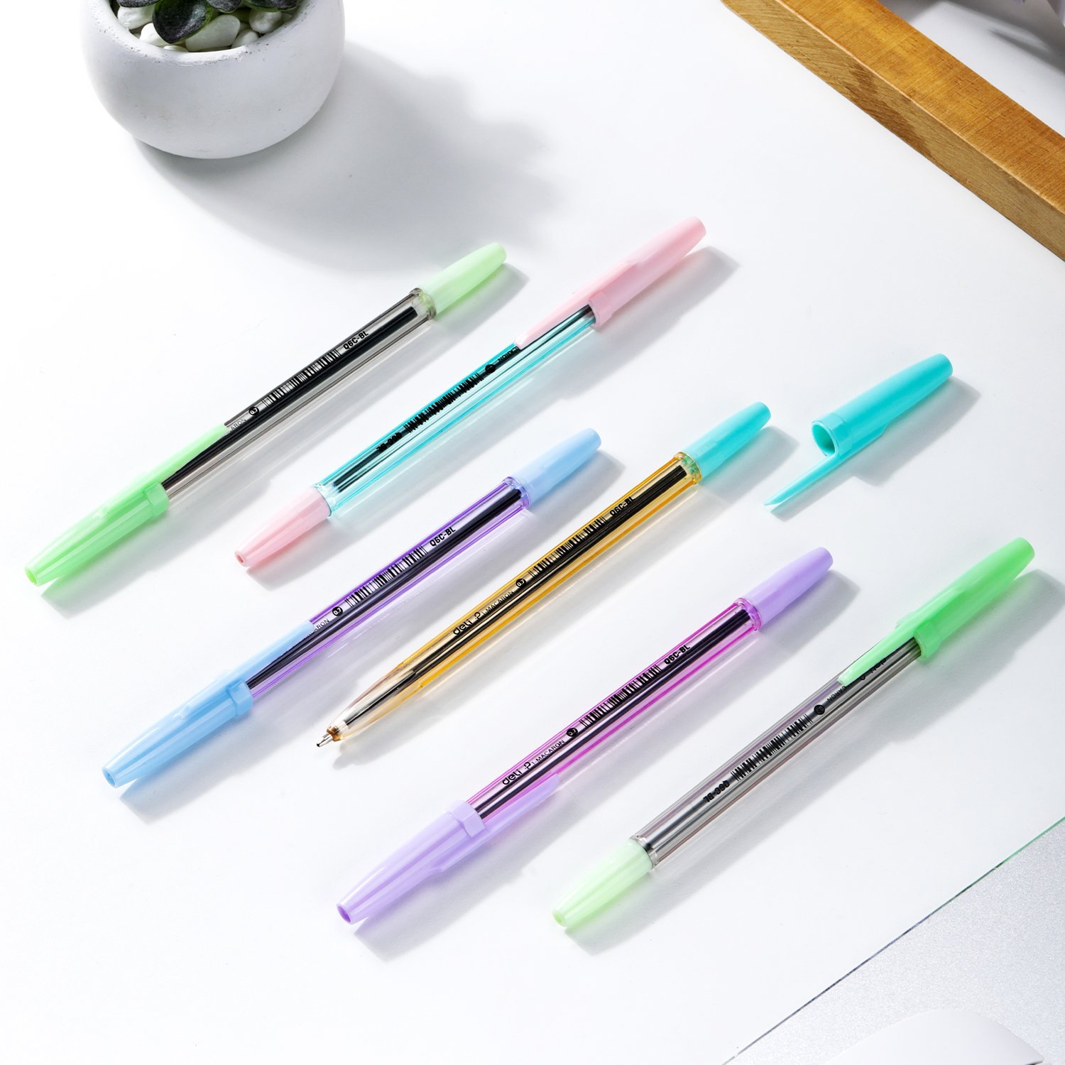 EQ6C-BL (6) ديلي قلم حبر جاف - بدن ملون 0.7mm - أزرق EQ6C-BL