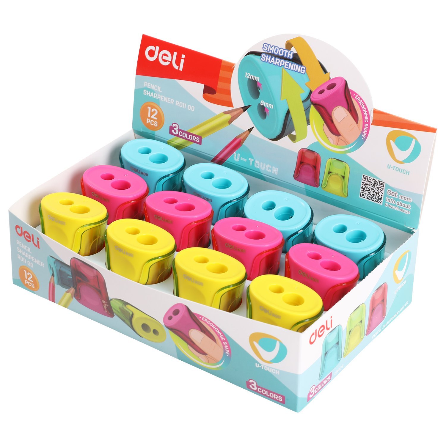 ديلي مبراة خزان مزدوجة - قياس عادي + جامبو - ألوان مختلفة Er01100