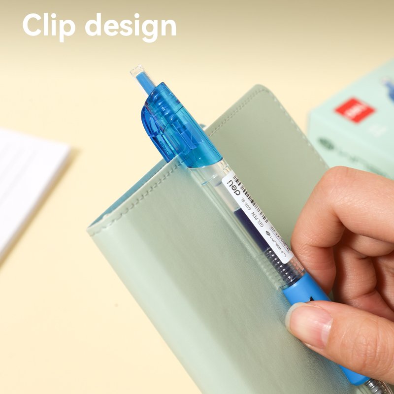 ديلي قلم حبر جل كباس - بدن شفاف - قبضة مطاط - 0.5mm - أزرق EG08-BL
