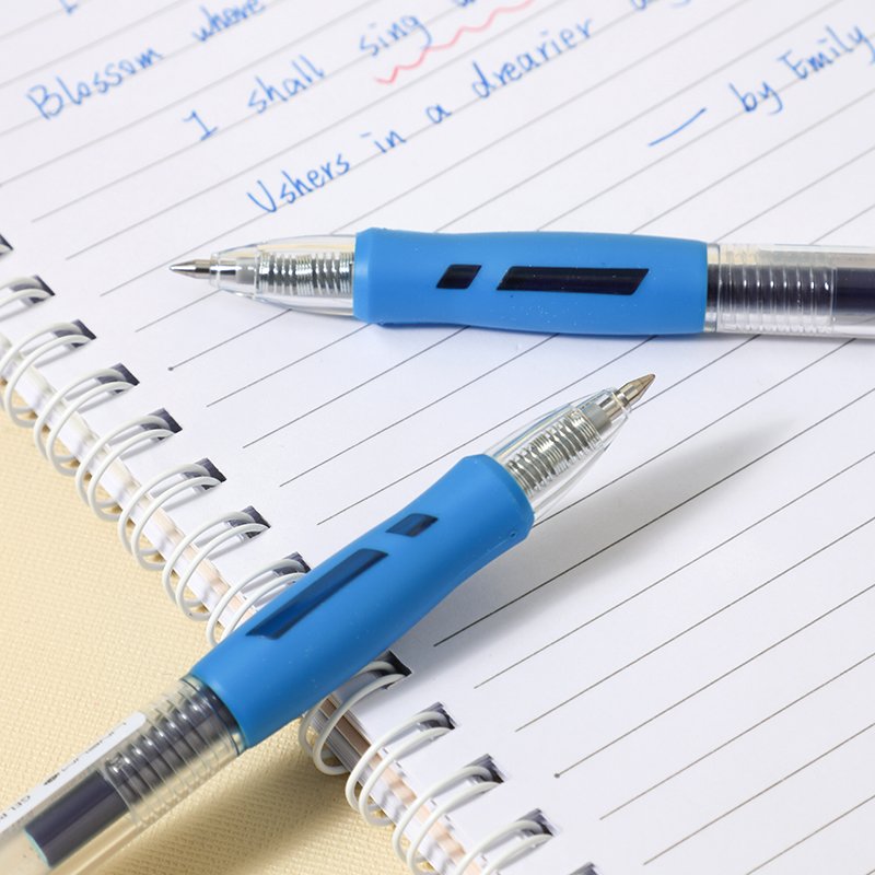 ديلي قلم حبر جل كباس - بدن شفاف - قبضة مطاط - 0.5mm - أزرق EG08-BL