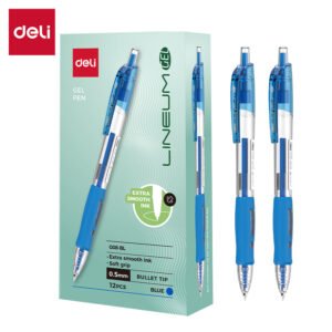 ديلي قلم حبر جل كباس - بدن شفاف - قبضة مطاط - 0.5mm - أزرق EG08-BL