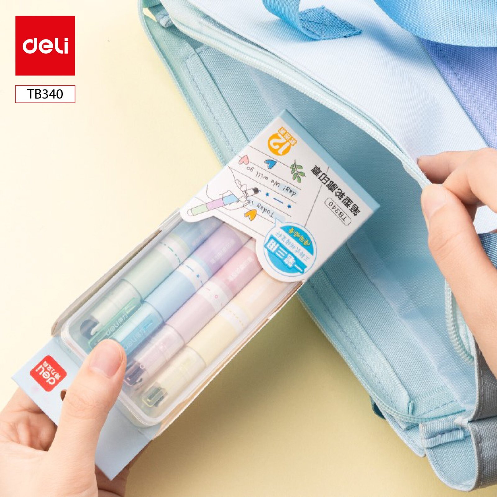 TB340 (2) ديلي قلم تأشير للأطفال - رأس بكرة رسومات نافرة - 3 ألوان مختلفة - TB340