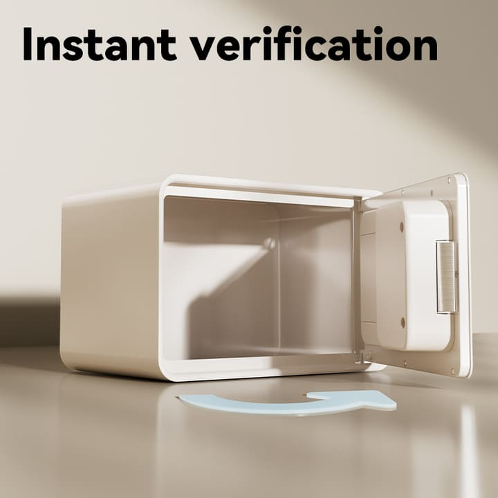 vs4528-wh-fingerprint-safe-supplier ديلي خزنة معدنية - حماية (أرقام+مفتاح+بصمة) - 4.7 كغ - 20*31*20 سم - أبيض - VS4528-WH