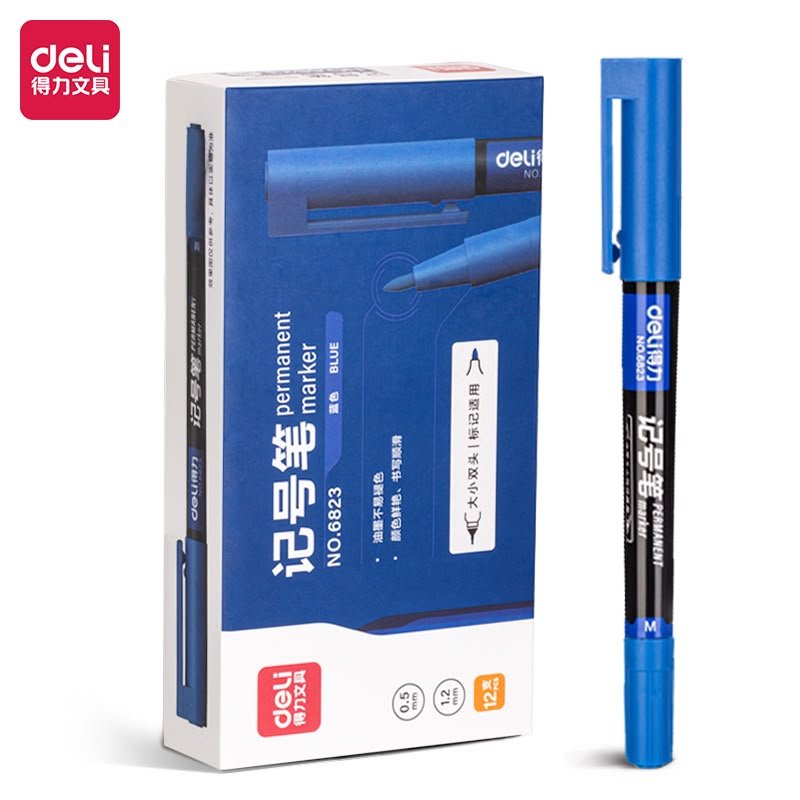 ديلي قلم تخطيط + قلم أسطح ملساء - طرفين 1.2mm / 0.5mm أزرق - 6823-BL