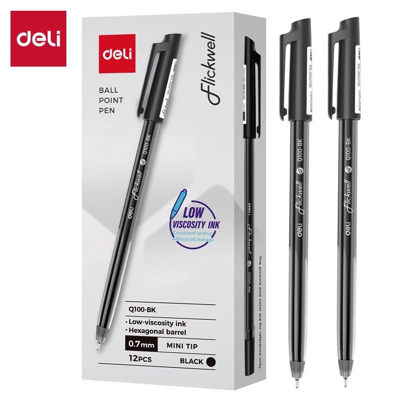 EQ100-BK (4) ديلي قلم حبر جاف - 0.7 مم - أسود - EQ100-BK