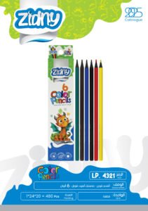 زدني أقلام تلوين - بلاستيك أسود طويل - 6 لون LP.4321