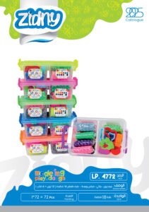 زدني معجون - مائي - قياس وسط - علبة طعام - 18 قطعة (12 لون+6 قالب) LP.4772