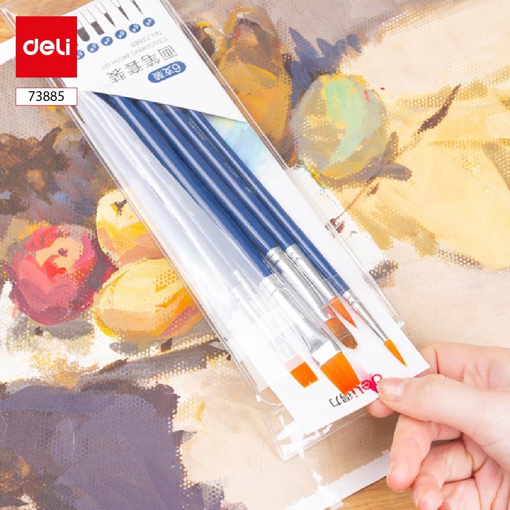 ديلي مجموعة فرشاة ألوان مائية + غواش - 3 مبروم / 3 مشطوف - أزرق - E73885