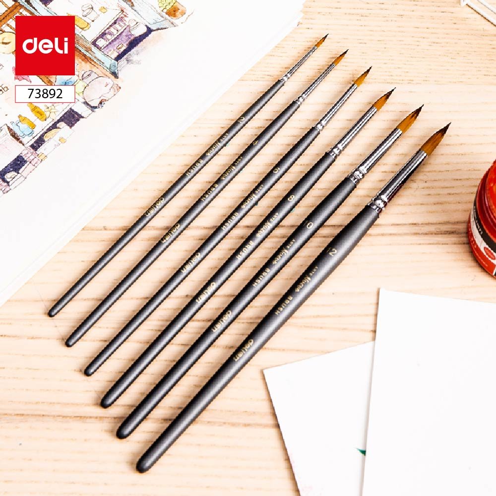 ديلي مجموعة فرشاة ألوان زيتي + غواش + أكرليك - رأس مبروم - رمادي - E73892