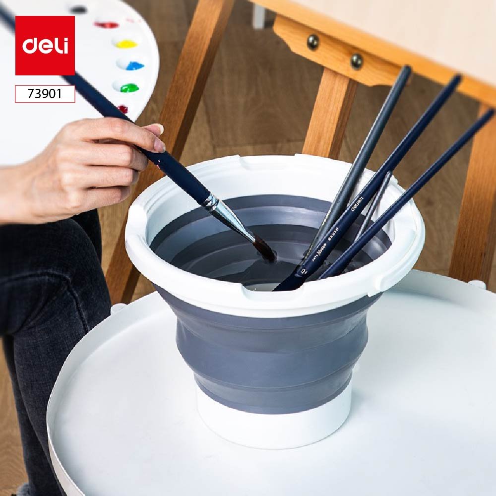 ديلي وعاء غسيل الفرشاة - قابل للطي - رمادي - E73901