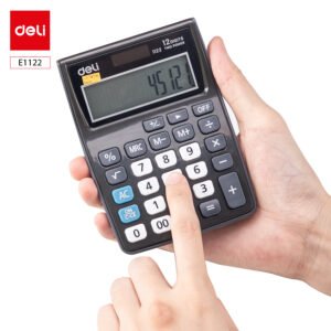 ديلي ألة حاسبة جيب - مصدرين طاقة - 12 خانات - رمادي E1122