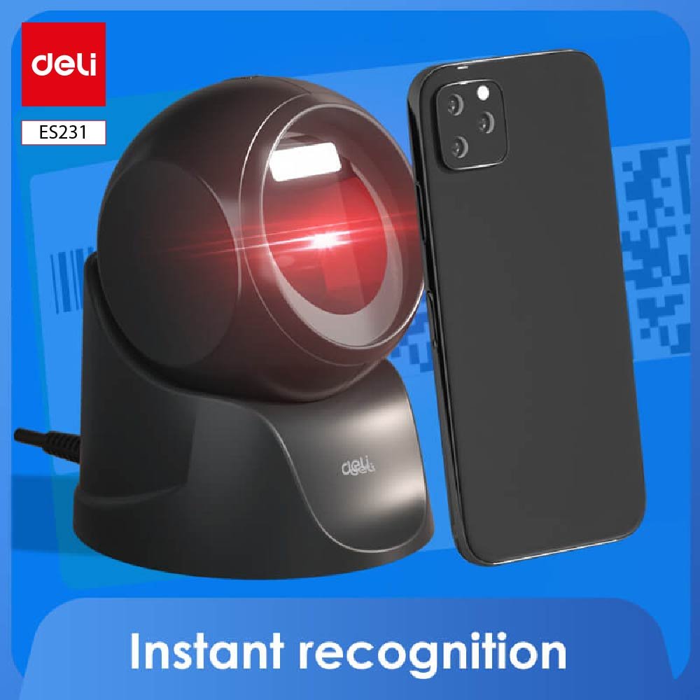 ديلي قارئ باركود ستاند ثابت بقاعدة مدمجة - سلكي - 1D&2D - أسود - ES231