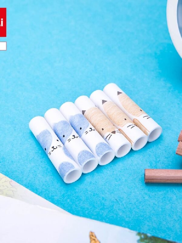 0509-2 ديلي غطاء قلم رصاص - 45*13مم - 6 قطع - ألوان مختلفة - E0509