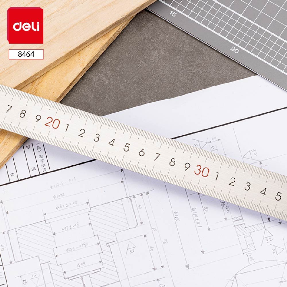 8464-0 ديلي مسطرة معدن - قياس 50 سم - فضي - E8464
