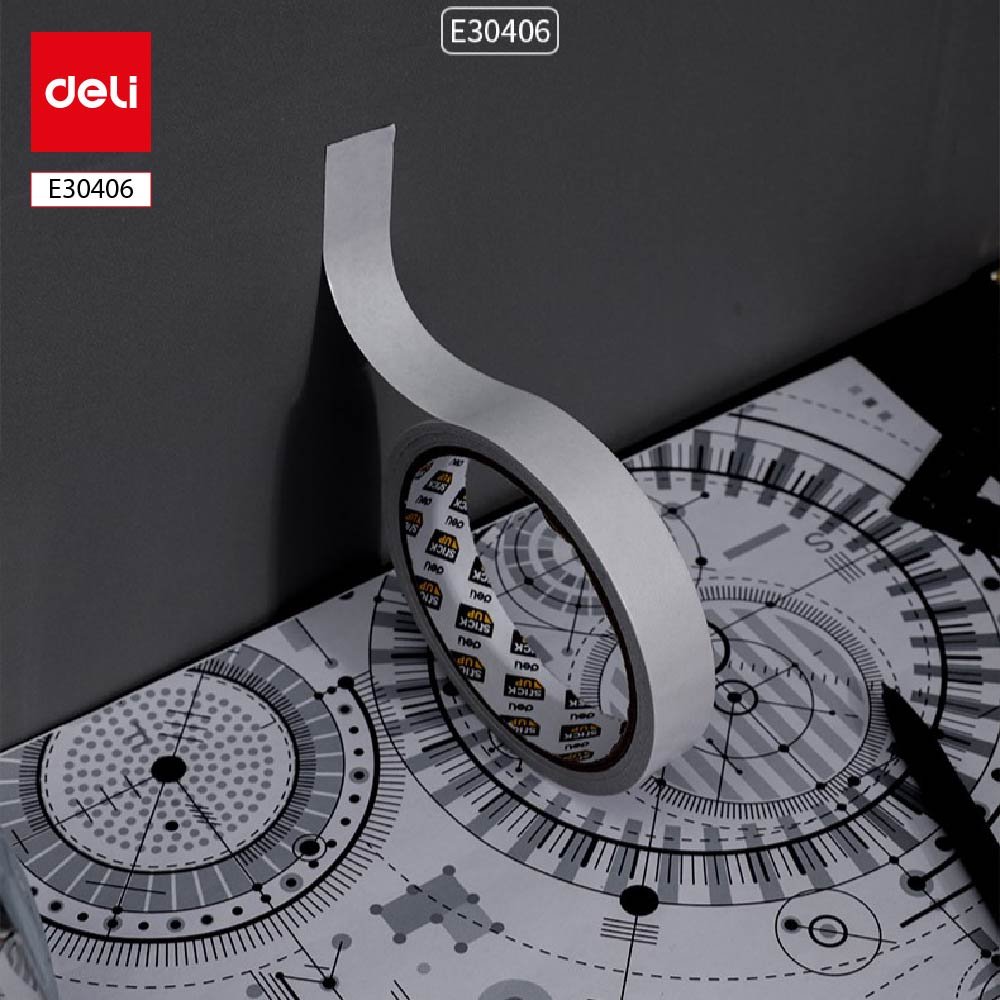 E30406-0 ديلي بكرة شريط لاصق وجهين - 10 يارد - ورق - عرض 18 مم - سماكة 0.8 مم - ابيض E30406