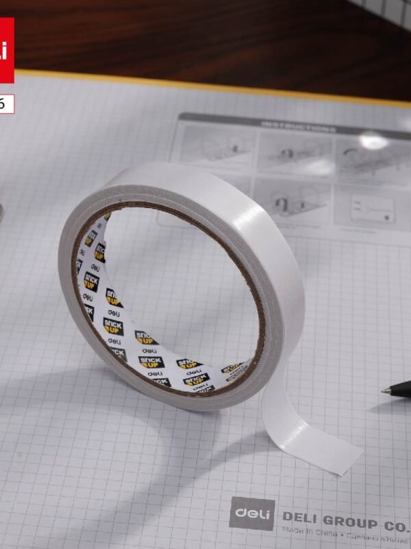 E30406-1 ديلي بكرة شريط لاصق وجهين - 10 يارد - ورق - عرض 18 مم - سماكة 0.8 مم - ابيض E30406