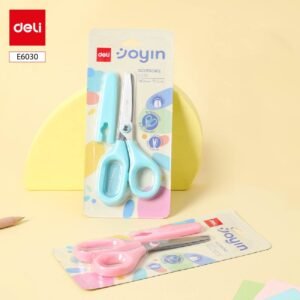 ديلي مقص معدن مدرسي للأطفال - 14 سم - أزرق/زهر - E6030