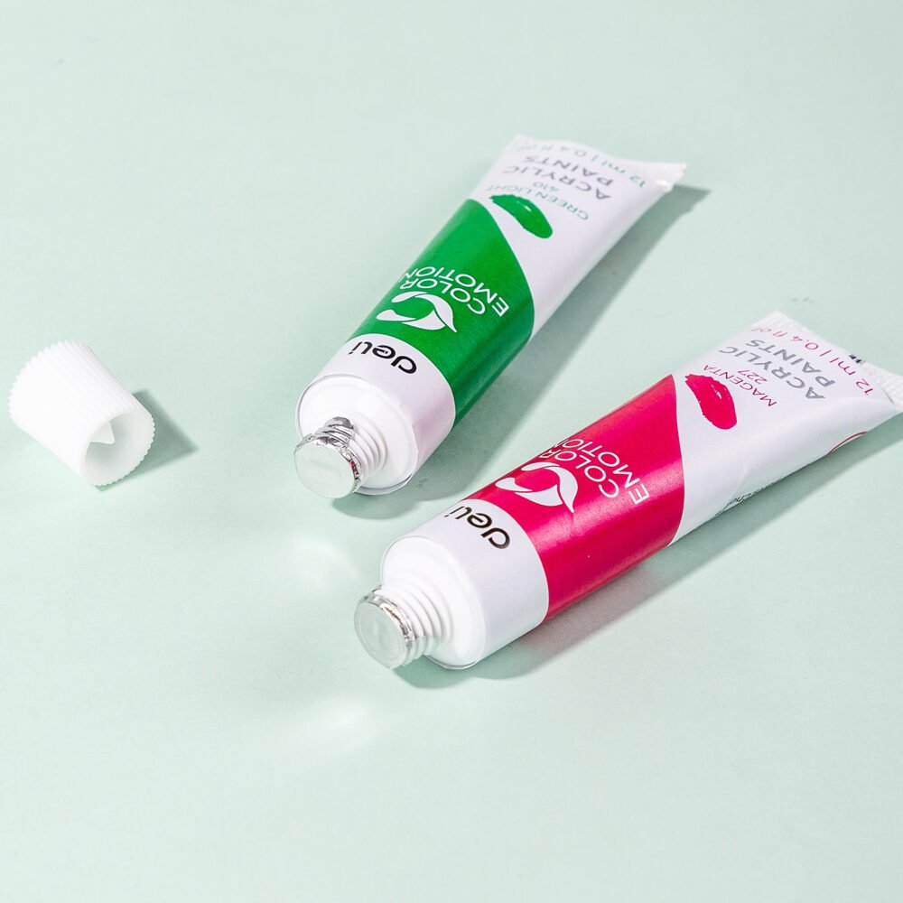 EC12-12-2 ديلي تلوين أكرليك عصارة 12 مل - 12 لون - مع فرشاة - EC12-12