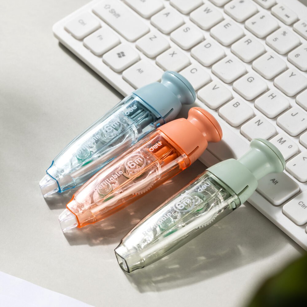 EH363-3 ديلي شريط تصحيح 5مم*6م - رأس كباس - بكرة شريط إضافية قابلة للتبديل - شفاف ملون EH363