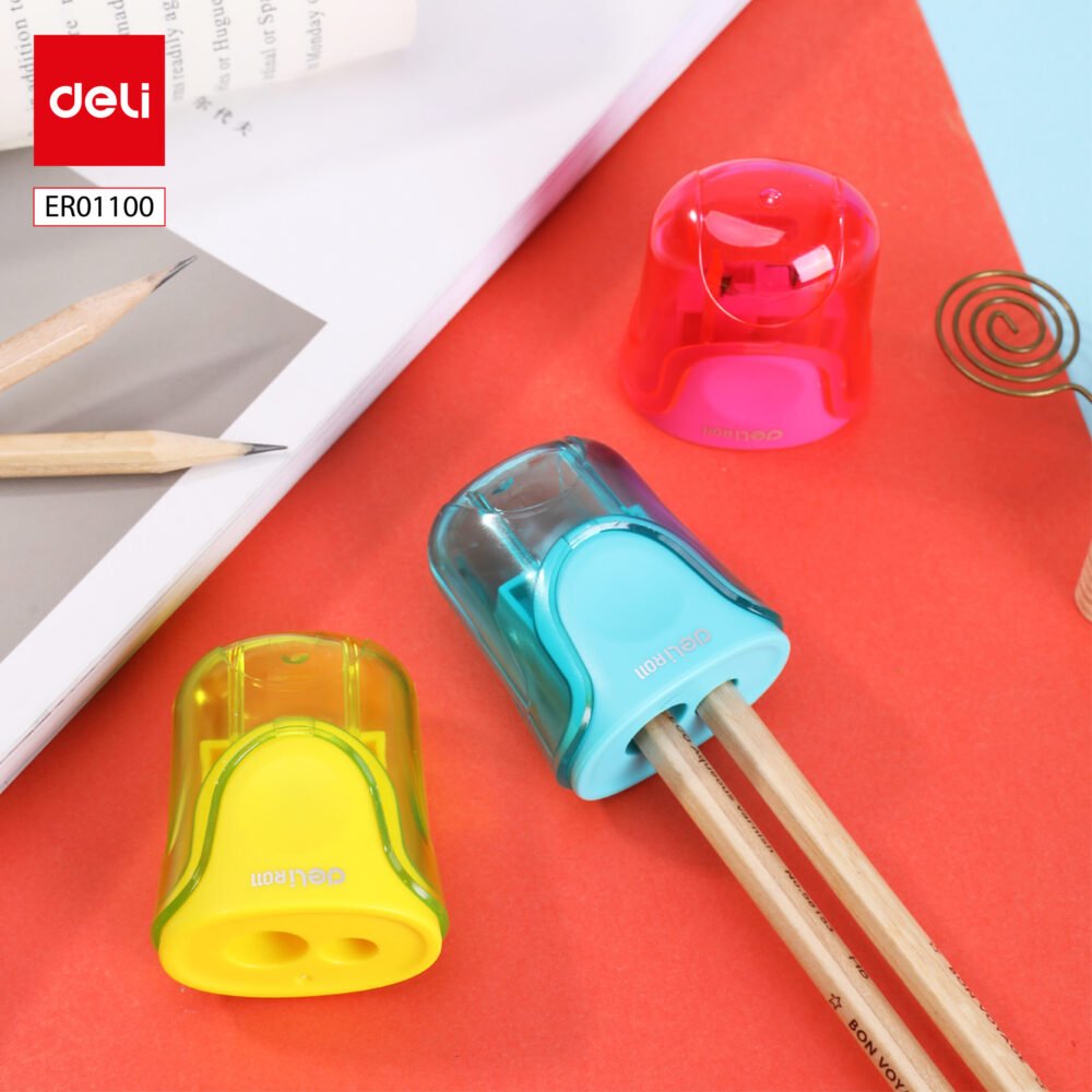 ER01100 ديلي مبراة خزان مزدوجة - قياس عادي + جامبو - ألوان مختلفة Er01100